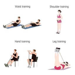 Chest Expander & Leg Pull Up Exerciser / Feet Pedal Bodybuilding Expander with Adjustable 4 Resistance Bands 2