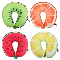 Creative Watermelon Travel Pillow Neck Protection Fruit U Shaped Nanoparticles Pillow Lemon Kiwi Orange Car Message Pillows 1