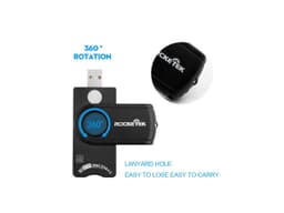 EC2WORLD USB Smart Card Reader, Rocketek Memory Card Reader with SDHC/SDXC/SD Card Reader & Micro SD Card Reader for SIM and MMC RS & 4.0 Compatible with Windows, Linux/Unix, MacOS X 3