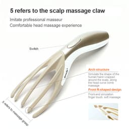 Electric Head Massager Scalp Vibrating Therapeutic Massage Comb Neck Massage Tool Handheld Headache Relief Comb for Men Women Health Care Electronic Head Spa Vibration 4