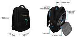 LED Turn Signal Light Reflective Laptop Backpack / Travel / Business / School Bag 20 Liter for Night Cycling Motorcycling Safety 2