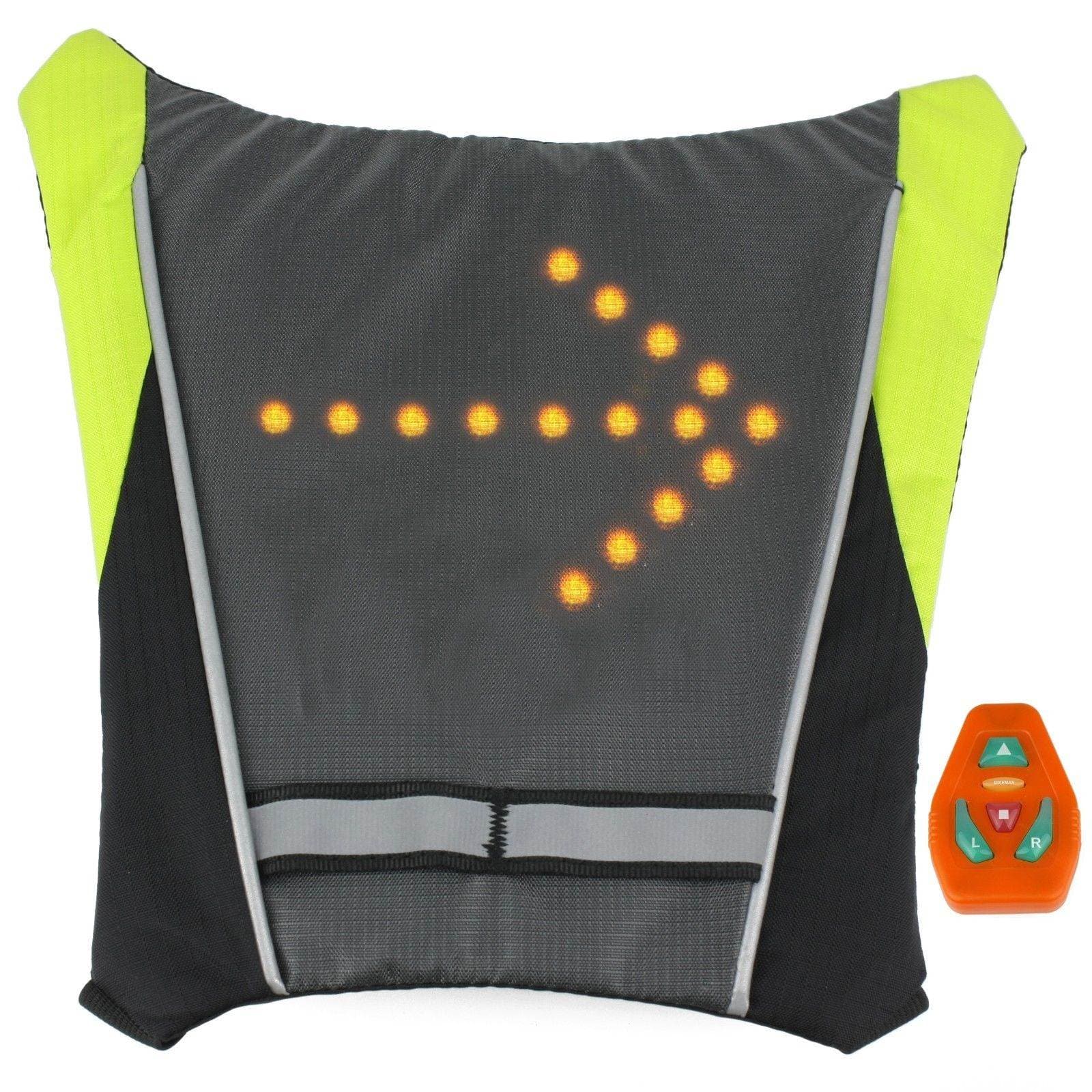LED Turn Signal Light Reflective Vest  - Widget of Backpack for Night Cycling Motorcycle Safety