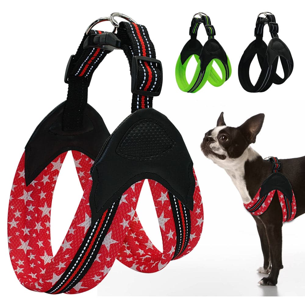 Reflective Dog Harness Security Padded Mesh Soft Dog Vest For Medium Large Dogs Chest For 62-69cm Red Green Black