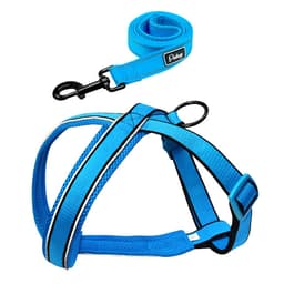 Reflective Pet Dog Nylon Harness Vest With Walking Leash Mesh Padded Adjustable Dogs Harnesses With Strap For Medium Large Pets 3