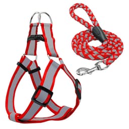 Step-in Dog Harness & Walking Leash Set No Pullig Reflective Nylon Dogs Vest  And Leads 5 Colors  S M L For Small Medium Dogs 4