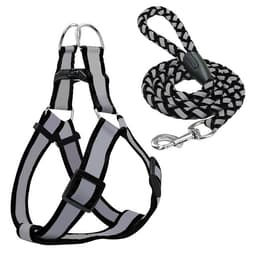 Step-in Dog Harness & Walking Leash Set No Pullig Reflective Nylon Dogs Vest  And Leads 5 Colors  S M L For Small Medium Dogs 5