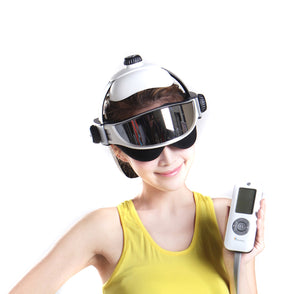 Electric Head Massage Helmet Head and Eye Massager with Air Pressure, Vibration, Hot Compress, Music Multi-function for Relieve Brain and Eye Fatigue,Pains