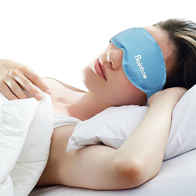 Hot Cold Therapy Gel Bead Eye Mask Compress Reusable Sleeping Mask with Strap, Anti Aging Eye Mask for Puffy / Dry / Cooling Eye, Improve Sleeping, Alleviate Puffy, Swollen Eyes Blue