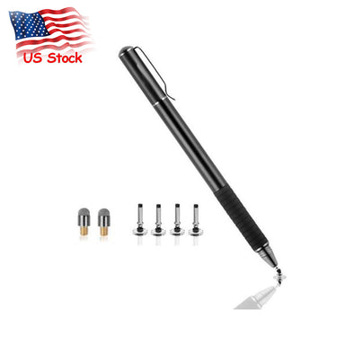 Universal Stylus[2-in-1] Stylus Pen Touch Screen Pens for All Touch Screens Cell phones Tablets Laptops with 6 Replacement Tips(4 Discs 2 Fiber Tips Included)