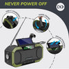 Hand Crank Radio with Bluetooth Speaker – Multifunctional Emergency Radio with Solar Panel,Flashlight,AM,FM – NOAA Weather Radio with 5000mAh Battery – IPX5 Waterproof Crank Radio for Camping, Outdoor