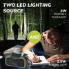 Hand Crank Radio with Bluetooth Speaker – Multifunctional Emergency Radio with Solar Panel,Flashlight,AM,FM – NOAA Weather Radio with 5000mAh Battery – IPX5 Waterproof Crank Radio for Camping, Outdoor