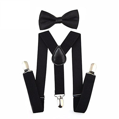 Kids Adjustable Suspender Bowtie Sets With Bow Ties For Boys And Girls