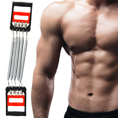 Ihuniu Chest Expander | Hand Gripper Arm Pull Bar Arm Muscle Chest Exerciser for Men with 5 Springs