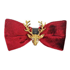 Elk Tuxedo Bow Tie Adjustable Christmas Bowtie for Wedding Partieswith Box