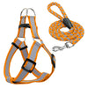 Step-in Dog Harness & Walking Leash Set No Pullig Reflective Nylon Dogs Vest  And Leads 5 Colors  S M L For Small Medium Dogs