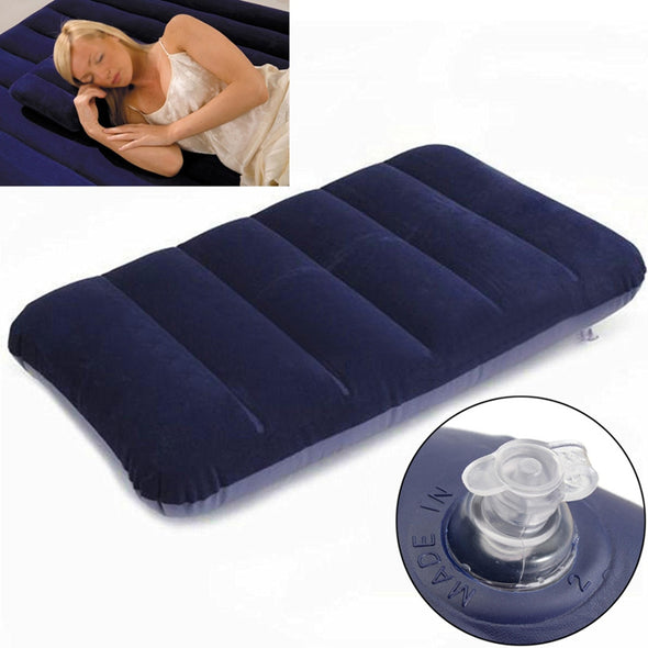 Travel Air Cushion Rest Pillow Dark Blue Inflatable Bed Protect Head Neck Outdoor Camp Pillows 47x30 cm Car Comfortable Mattress