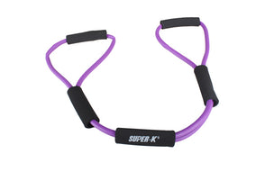 Fitness chest pull resistance bands stretcher rubber hose expander (Purple)