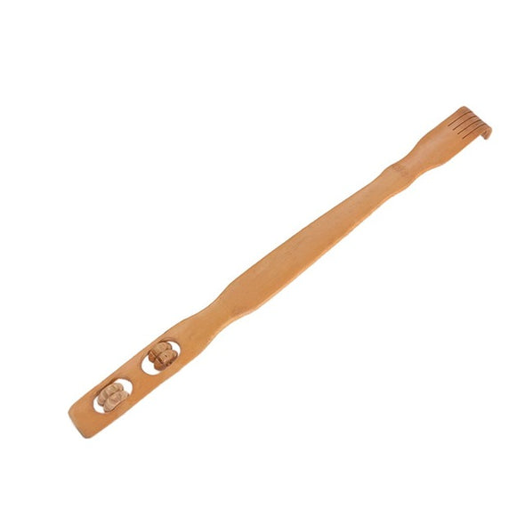 Natural Wooden Bamboo Body Massage Back Scratcher For Men Women Body Stick Dual Roller Back Massager Practical Design