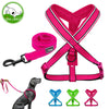 Reflective Pet Dog Nylon Harness Vest With Walking Leash Mesh Padded Adjustable Dogs Harnesses With Strap For Medium Large Pets