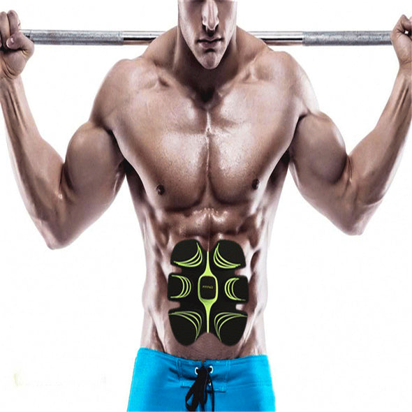 1set Smart Electronic ABS Abdominal Muscle Building Body Fitness Gel Tape Belt Fit Muscle Stimulator Massage Machine