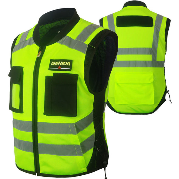 BENKIA Motorcycle Racing Reflective Vest Breathable Spring Summer Motorcycle Touring Night Riding Jacket