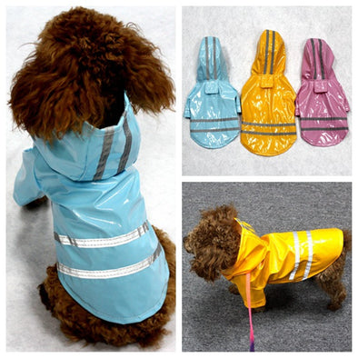 Waterproof Reflective Safety Vest Pet Dog Clothes For Small Dog Raincoat Hoodies Rain Chihuahua Pet Apparel Dog Clothing 9BY40