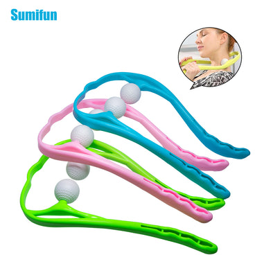 Neck Shoulder Massager Roller Ball Self-massage Tool Back Pain Relief Relax Plastic Hand-held Remote Control Comfortable C1375