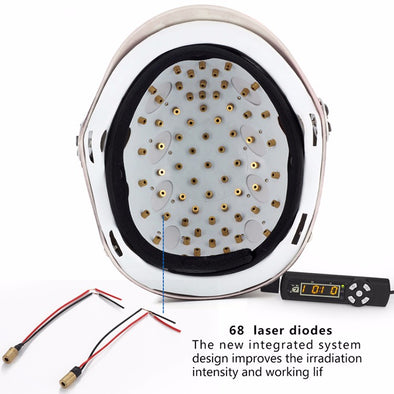 Hair Regrow Laser Helmet 68 Medical Diodes Treatment Hair Loss Solution Hair Fast Regrowth LLLT Laser Cap Hair Growth Free glass