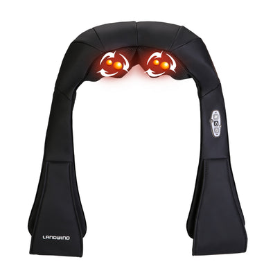 LANDWIND Neck Back Massager 8 Rotating Shiatsu Massage With Heat Deep Kneading Massage for Office Home Car