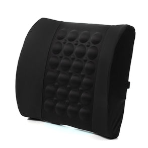 Black Multifunctional Electrical Car Massage Lumbar Support Cushion Vehicle Back Seat Relaxation Waist Support Pillow